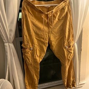 Anthropologie joggers light orange